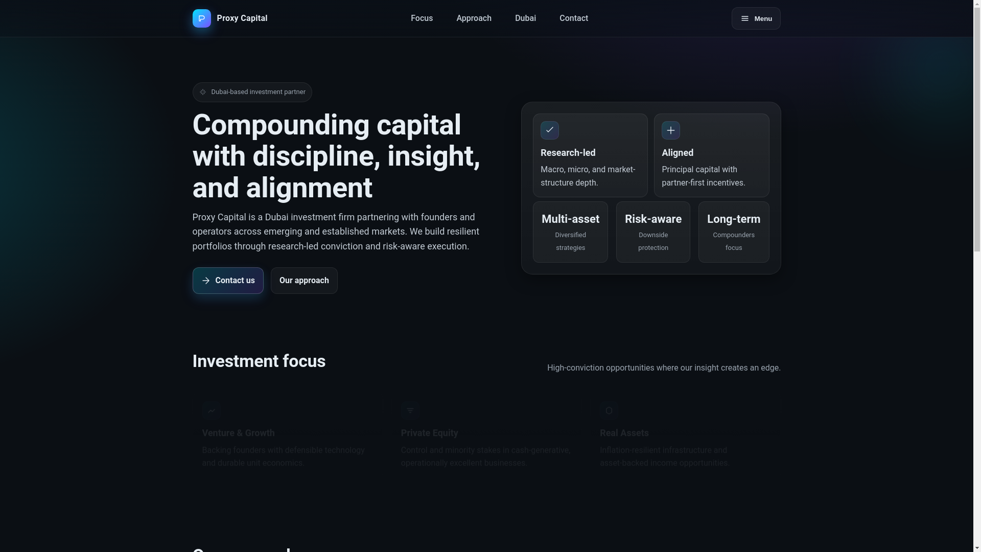 website screenshot of https://proxycapitaldubai.com/