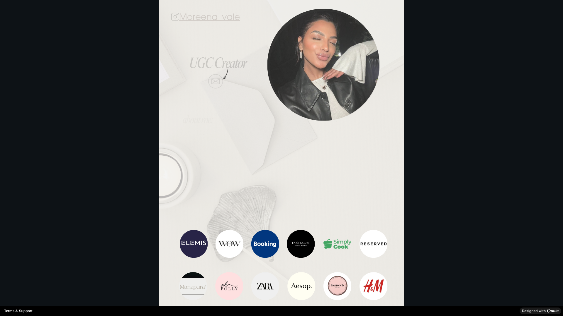 website screenshot of https://moreenavale.com/