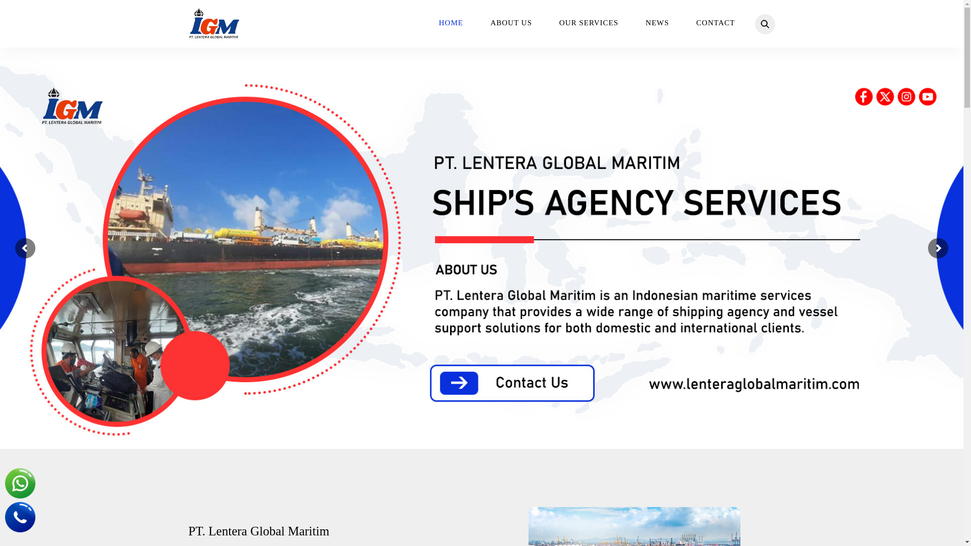 website screenshot of https://lenteraglobalmaritim.com/