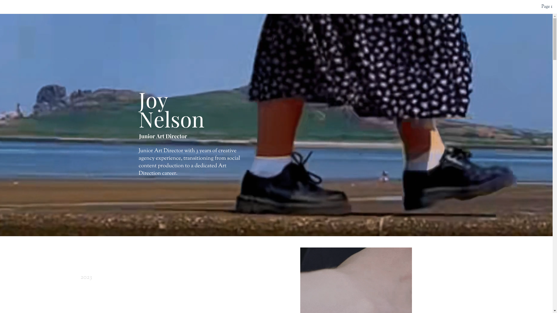 website screenshot of https://joymarienelson.com/