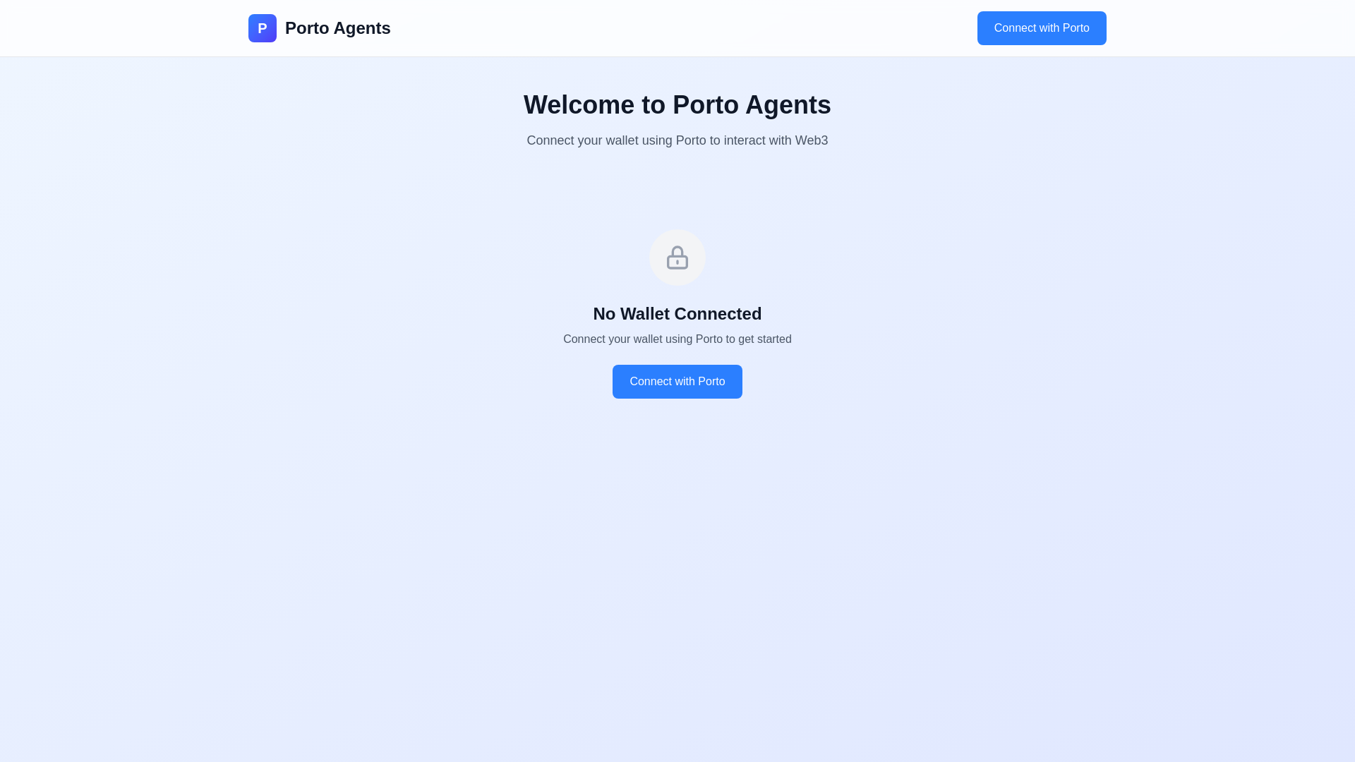 website screenshot of https://porto-agents.xyz/
