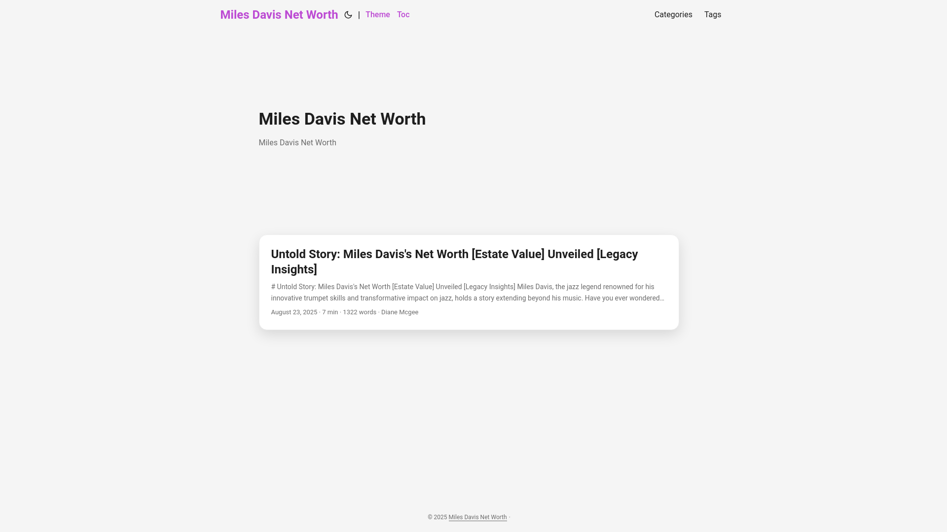 website screenshot of https://miles-davis-net-worth.pages.dev/