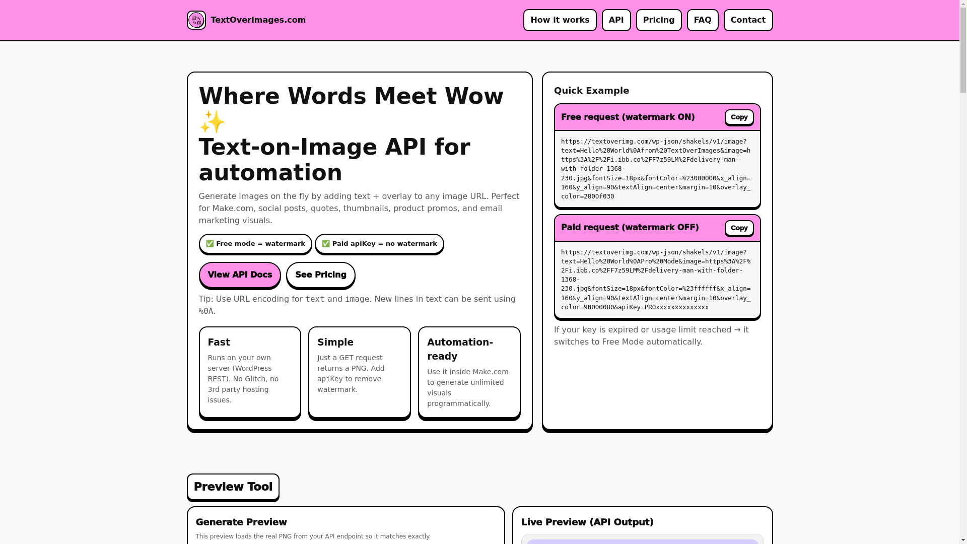 website screenshot of https://textoverimg.com/