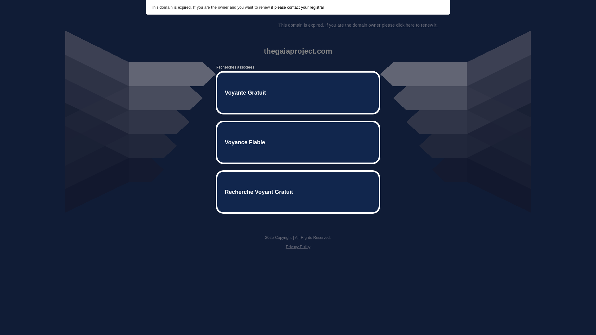 website screenshot of https://thegaiaproject.com/