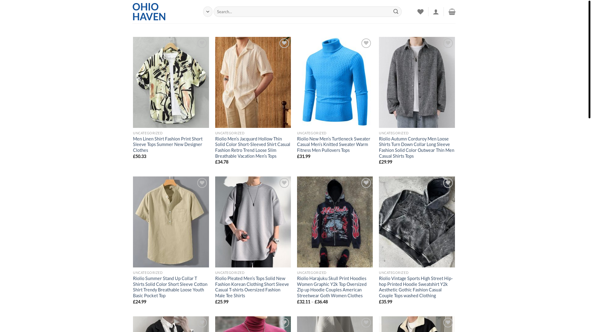 website screenshot of https://ohiohaven.shop/