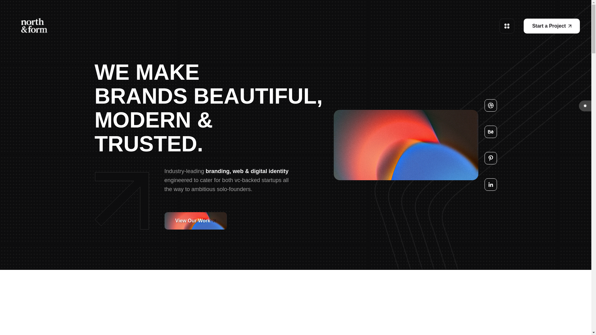 website screenshot of https://northandform.co/