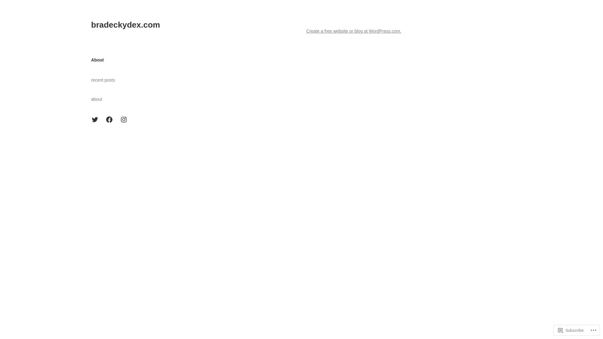 website screenshot of https://bradeckydex.com/