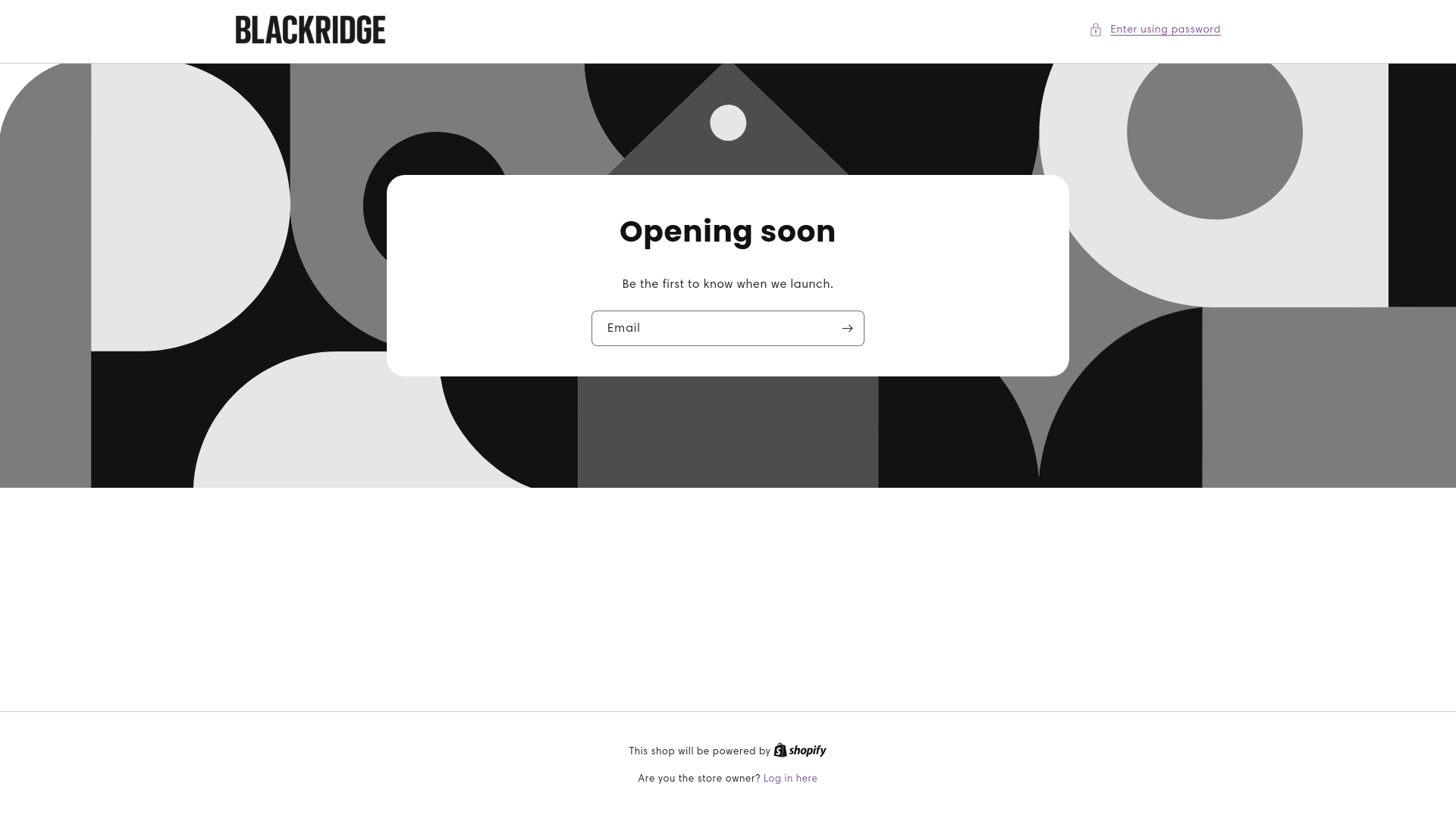 website screenshot of https://shopblackridge.com/