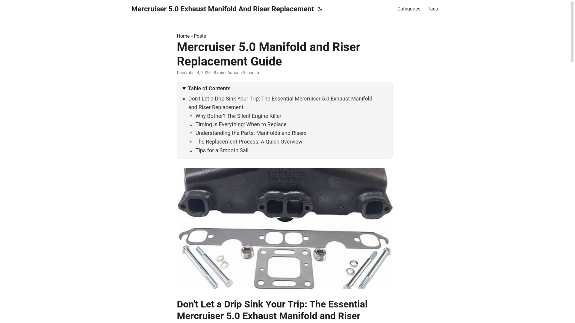 website screenshot of https://mercruiser50exhaustmanifoldandriserreplacement.pages.dev/