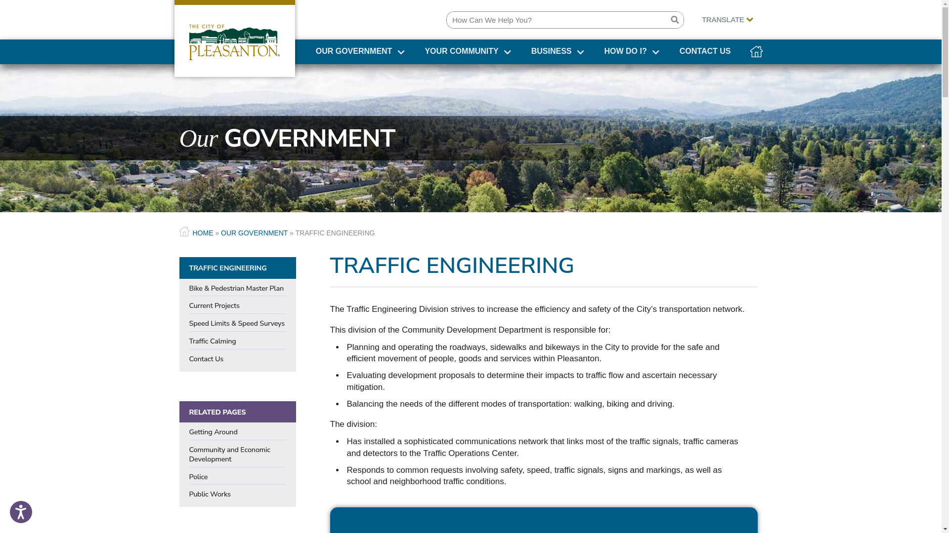 website screenshot of https://pleasantontransportationsafety.com/