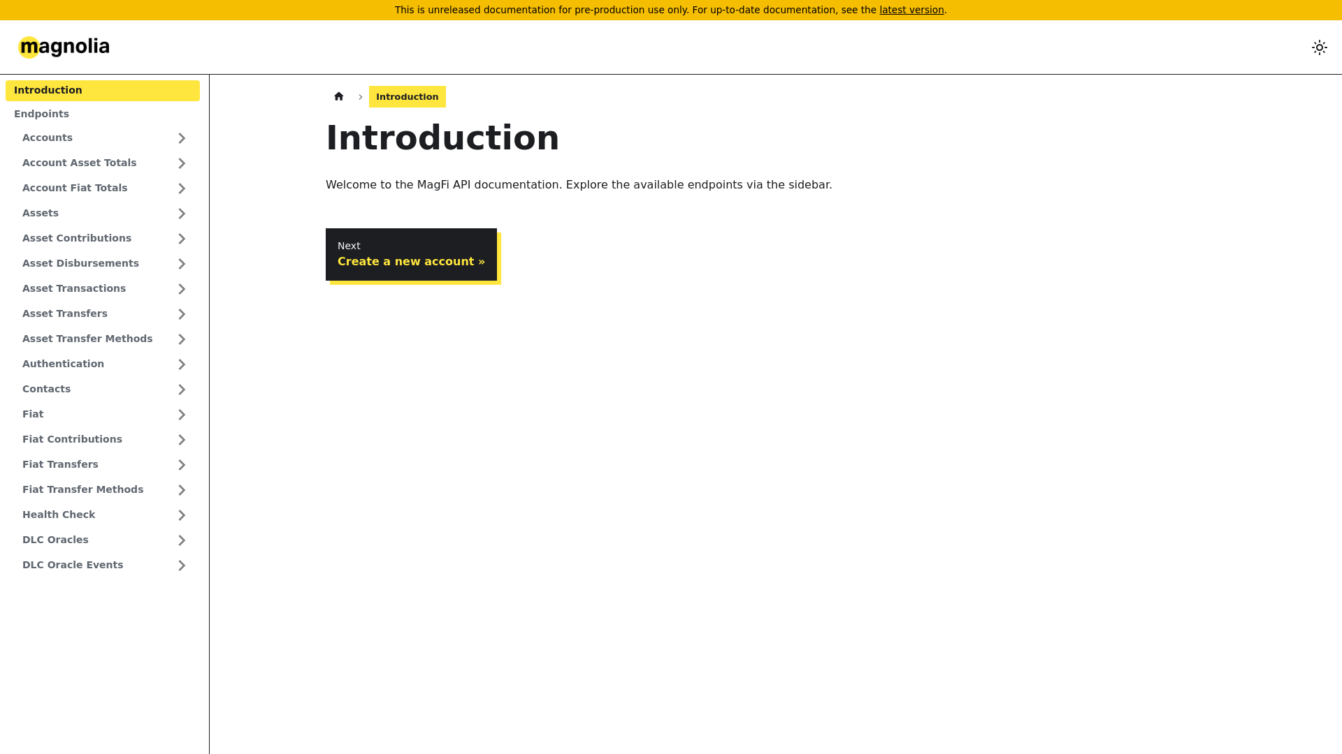 website screenshot of https://docs-magnolia-financial-dev.pages.dev/