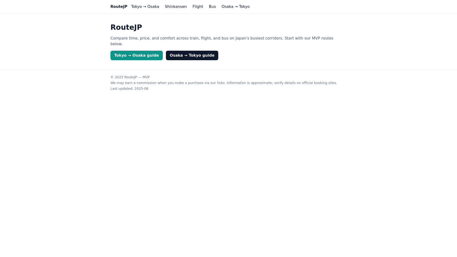 website screenshot of https://routejp.pages.dev/
