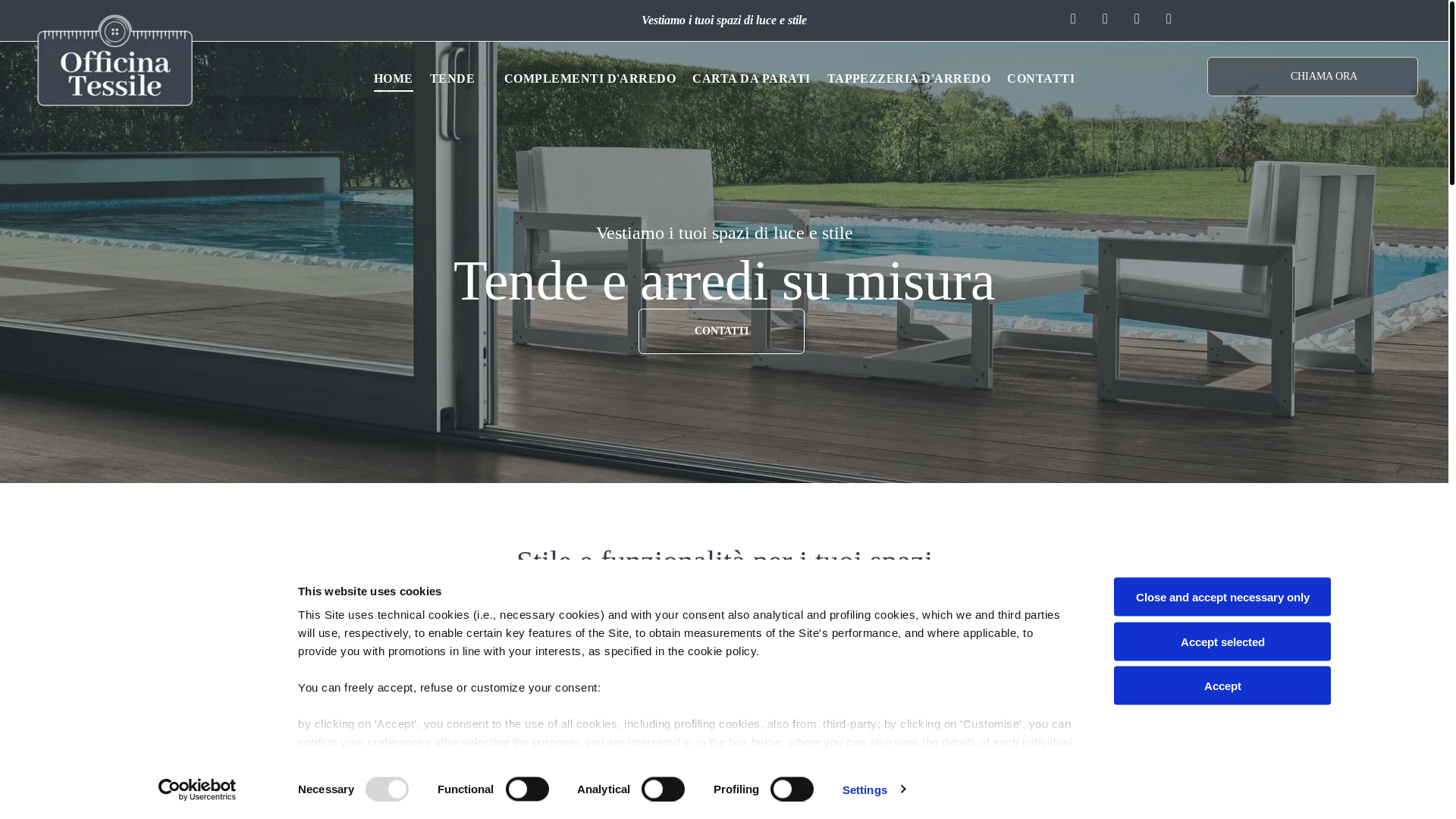 website screenshot of https://officinatessilesrl.com/