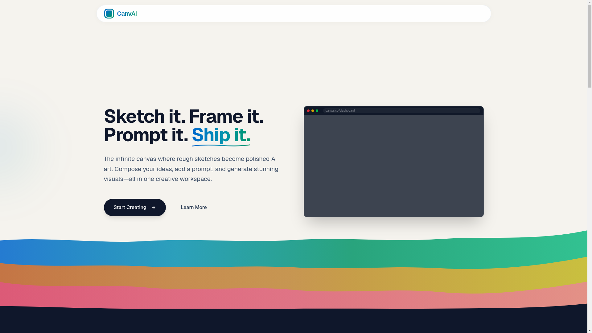 website screenshot of https://www.canvai.co