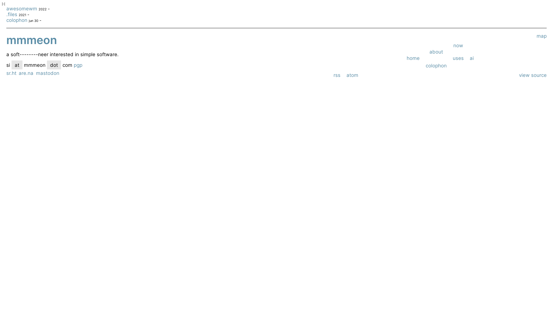 website screenshot of https://mmmeon.com/