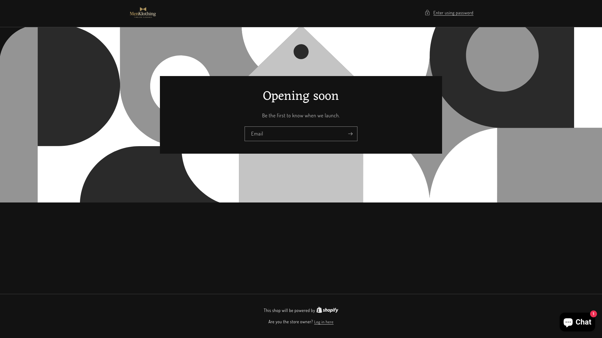 website screenshot of https://menklothing.store/