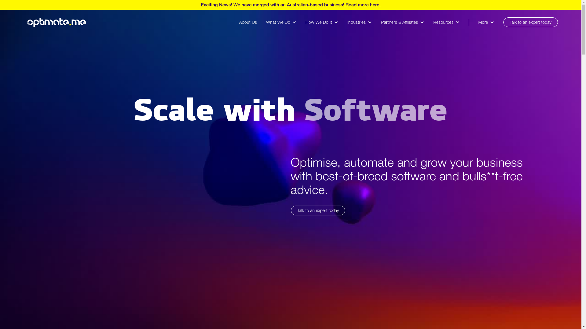 website screenshot of https://optimatemesolutions.com/