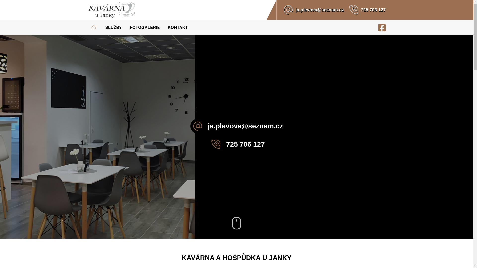 website screenshot of https://kavarnaujanky.cz/