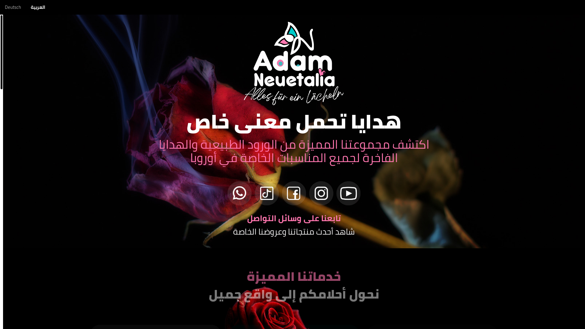 website screenshot of https://adamneuetalia.com/