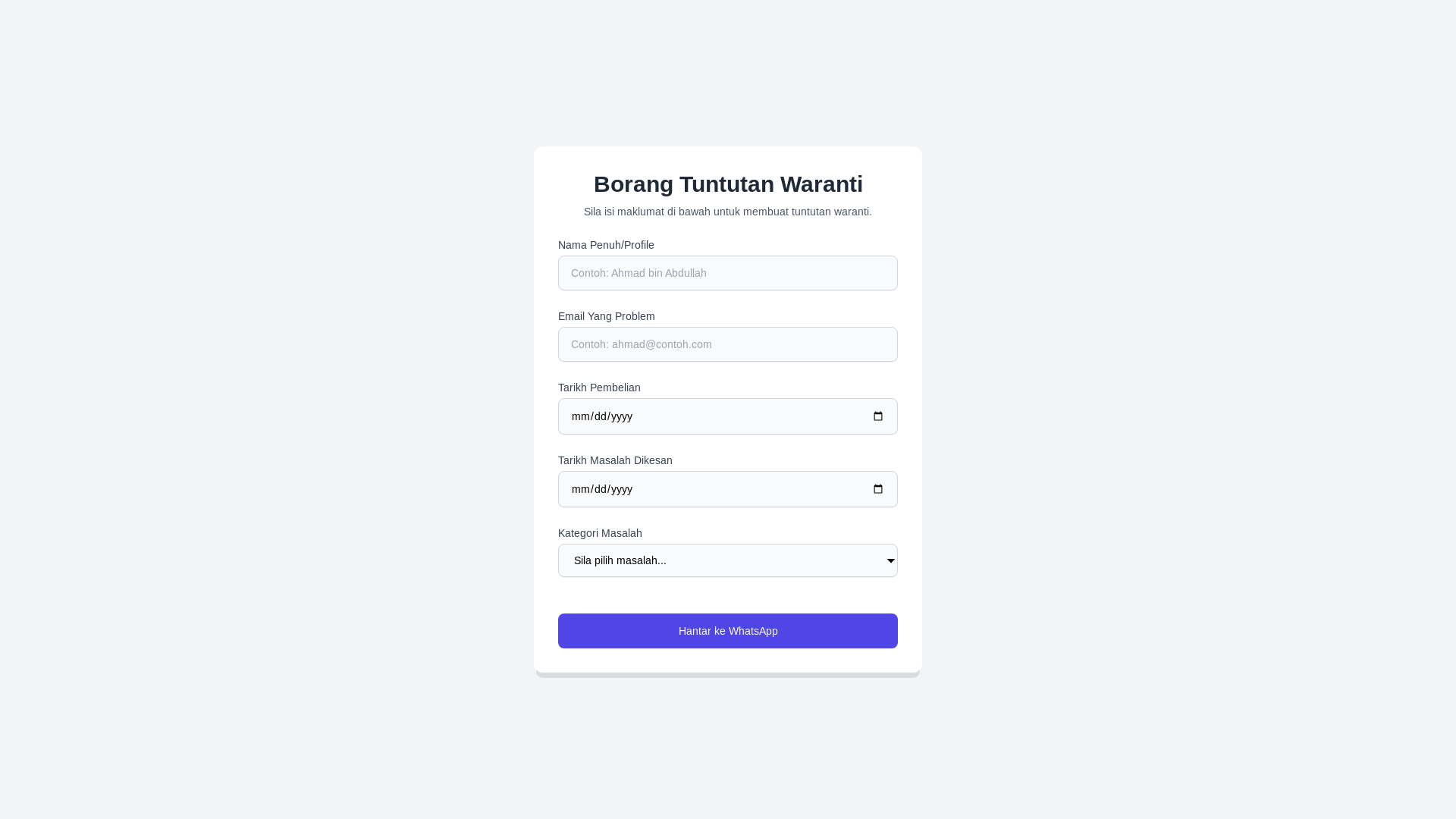 website screenshot of https://borangtuntutanwarranty1.pages.dev/