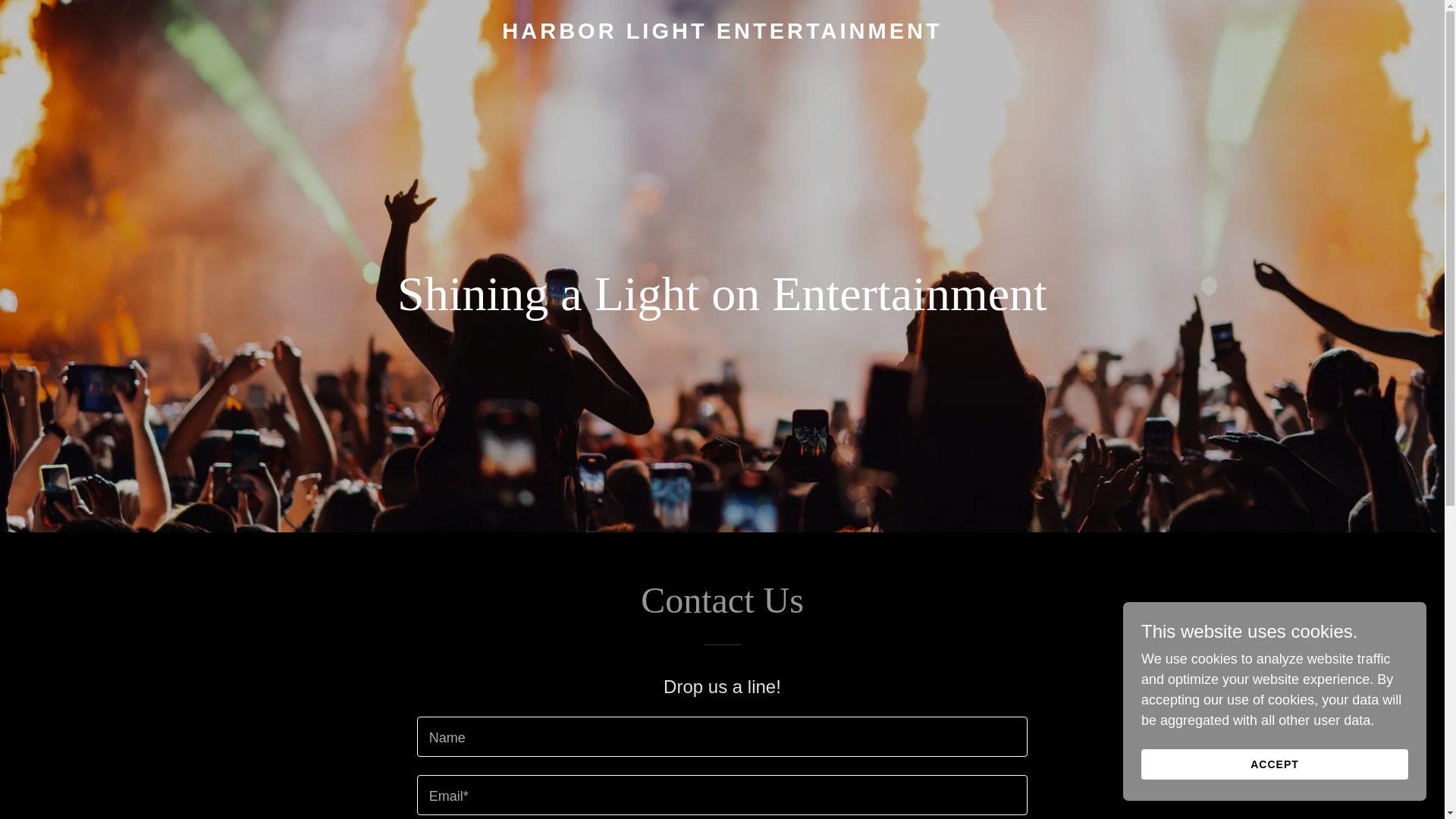 website screenshot of https://harborlightentertainment.com/