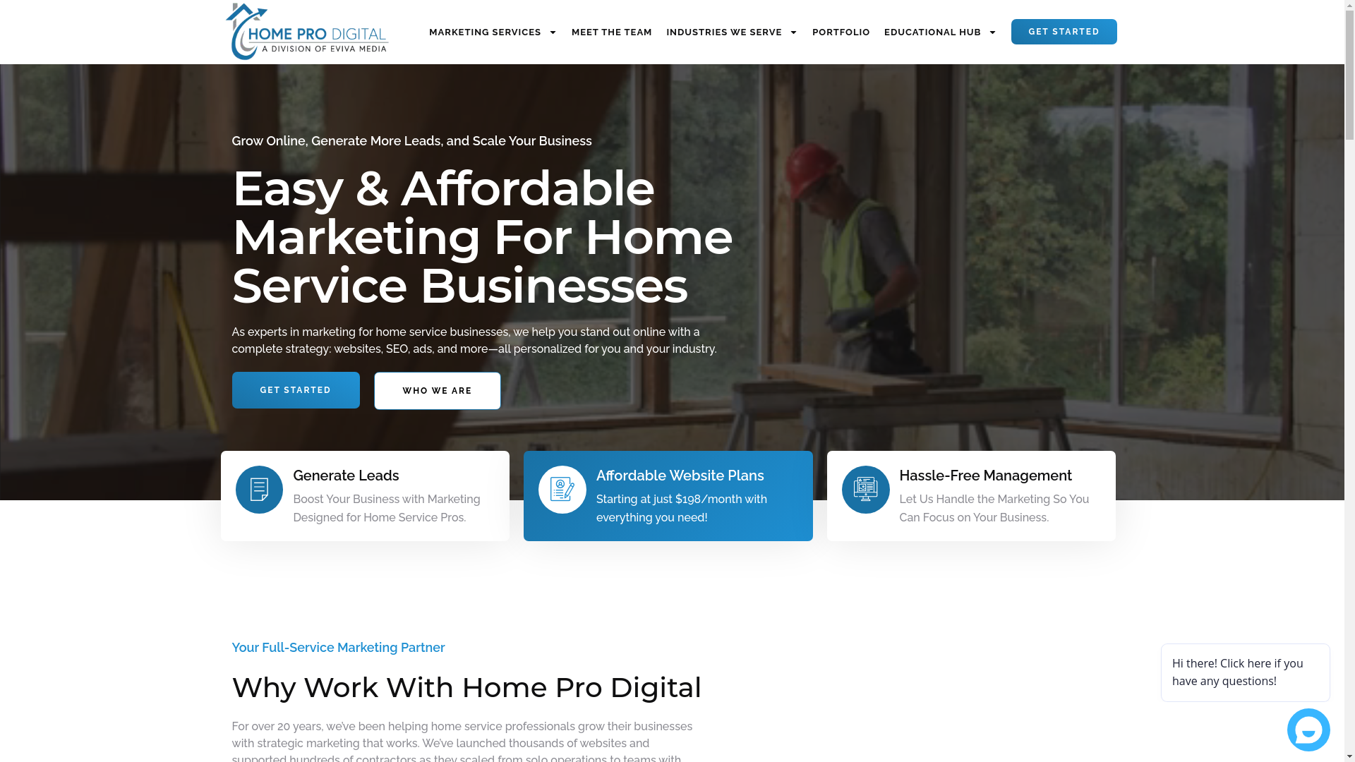 website screenshot of https://meethomepro.com/