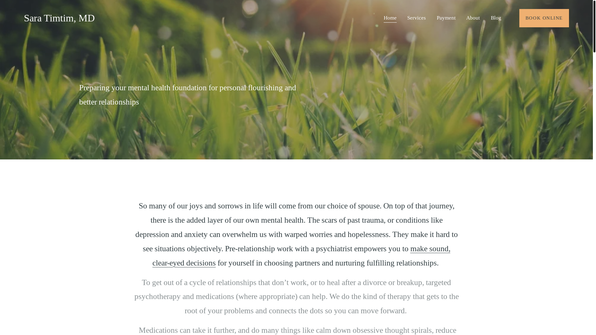 website screenshot of https://saratimtimmd.com/