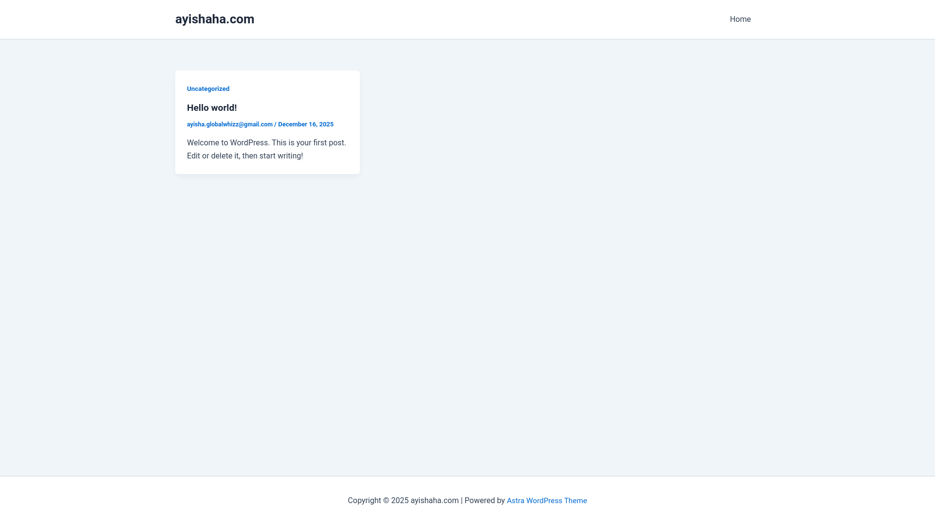 website screenshot of https://ayishaha.com/