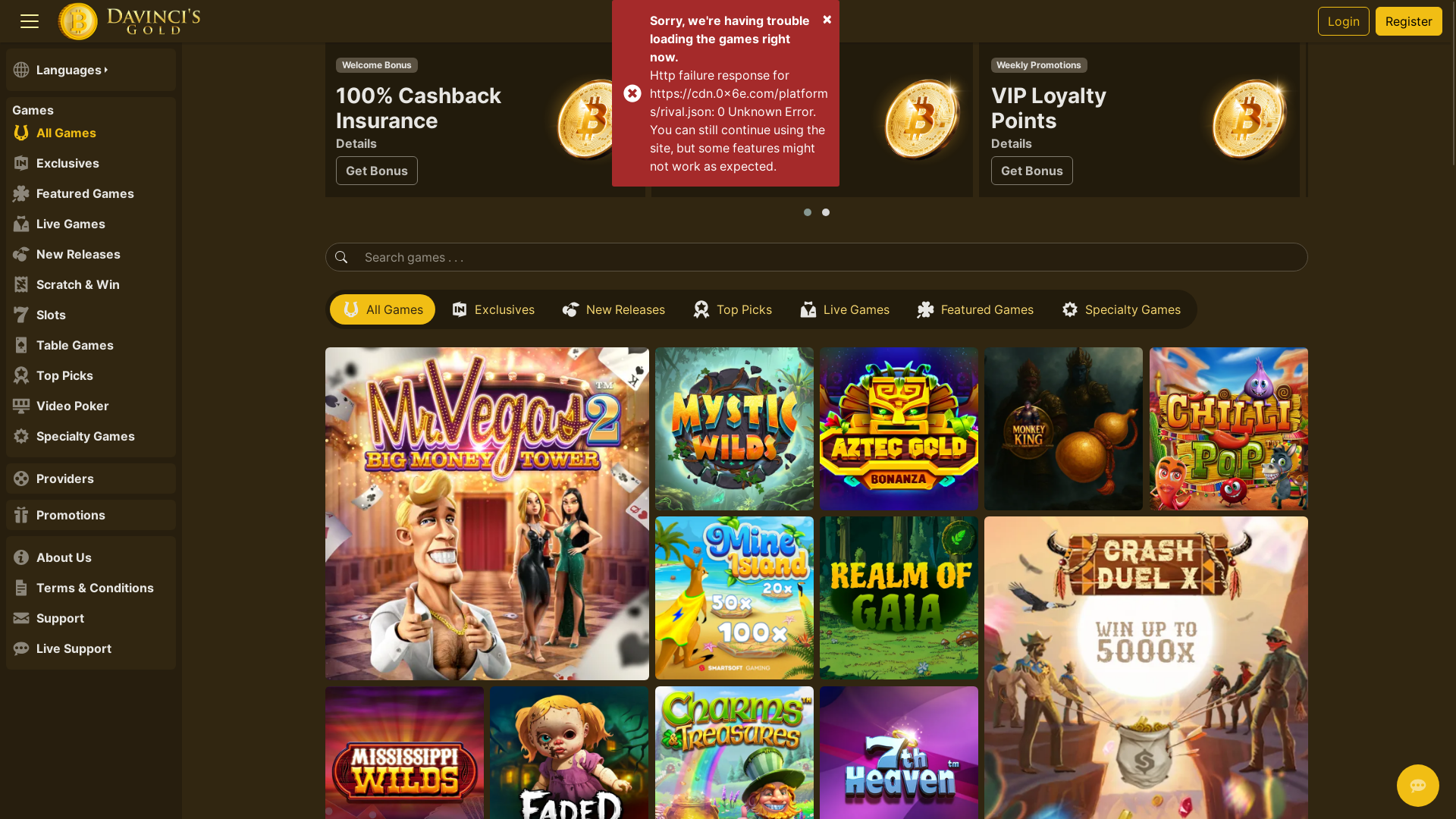 website screenshot of https://lobbyless-davincisgold.pages.dev/