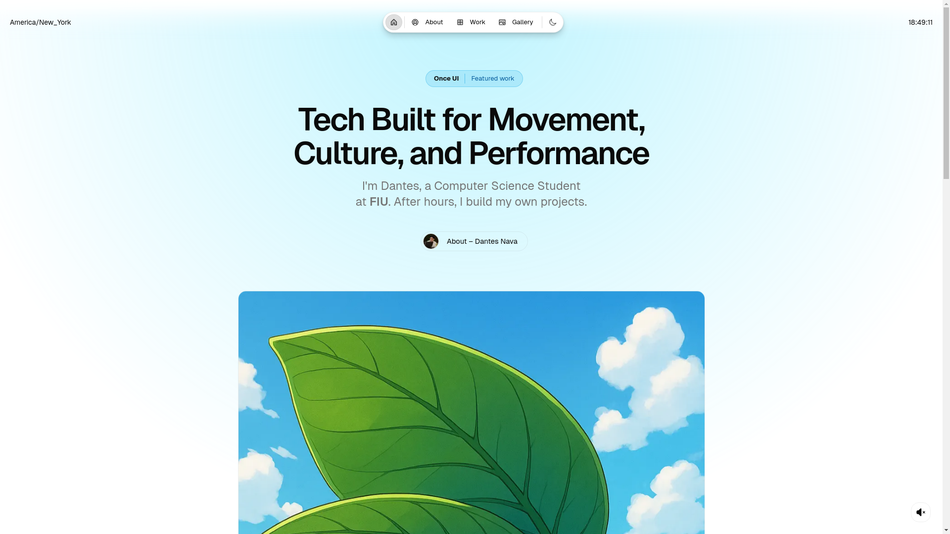 website screenshot of https://dantes-portfolio.me/