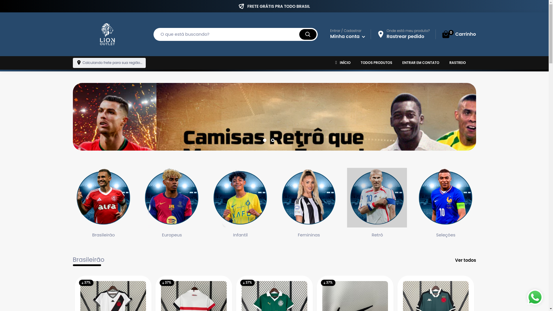 website screenshot of https://lionfanatics.com.br/