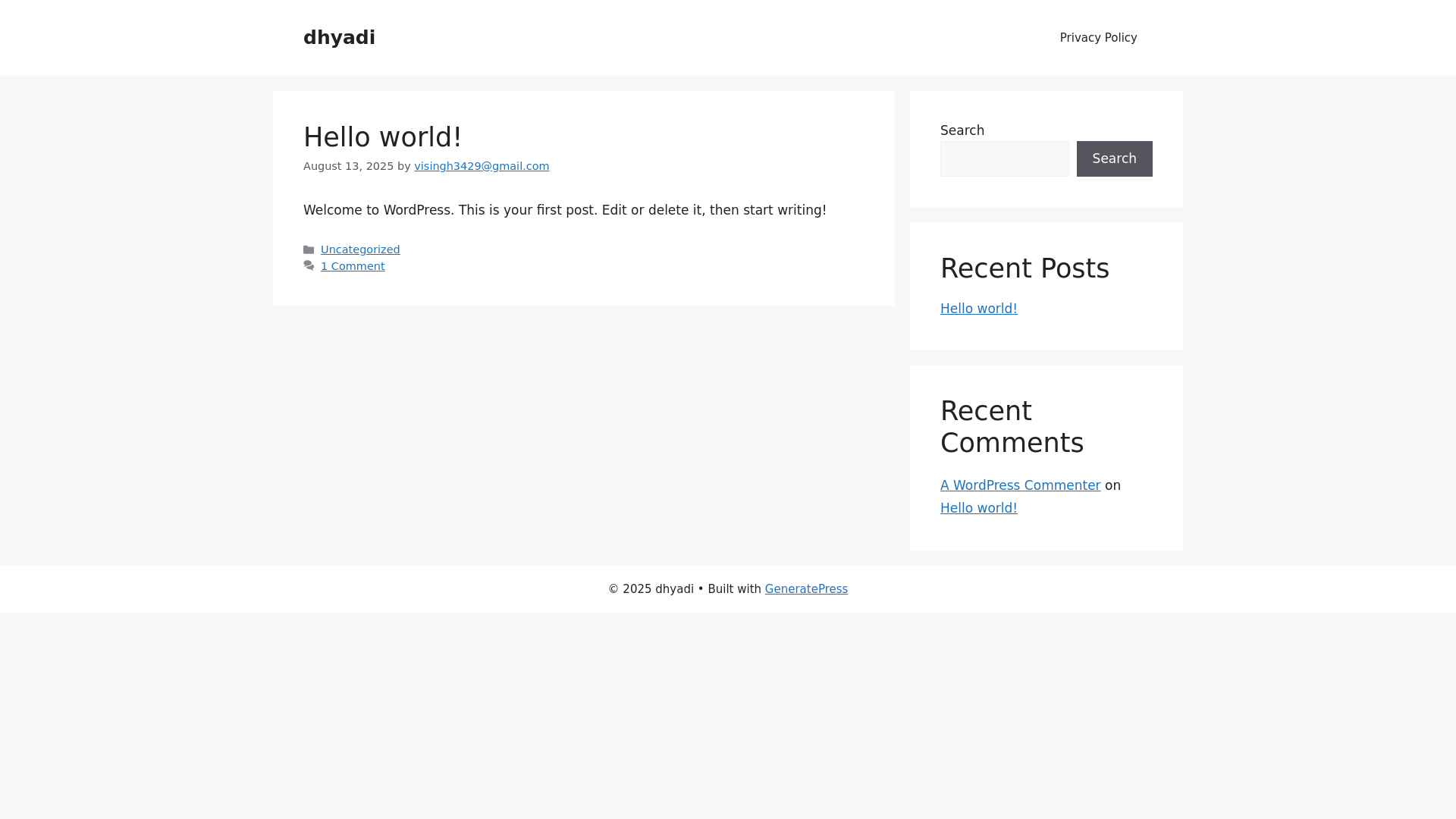 website screenshot of https://dhyadi.com/