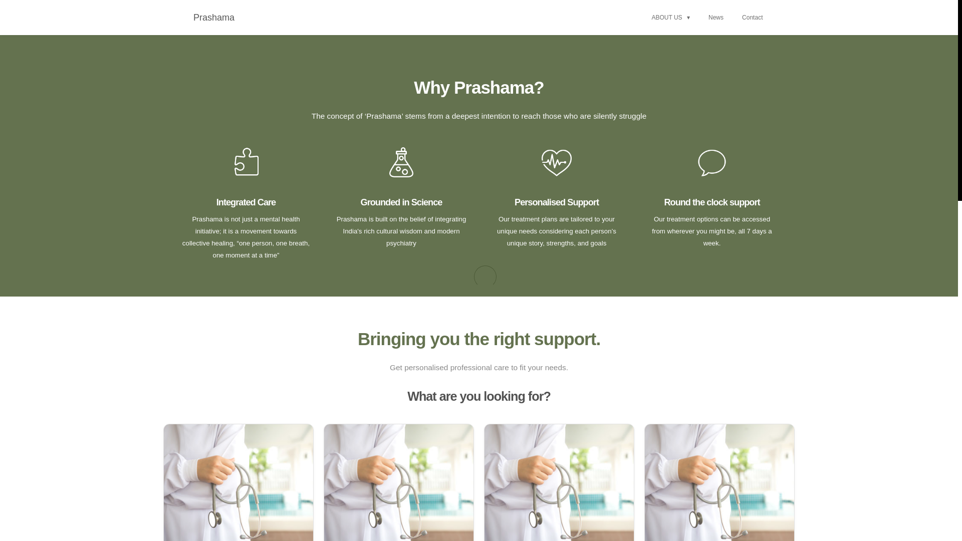 website screenshot of https://prashama-website.pages.dev/