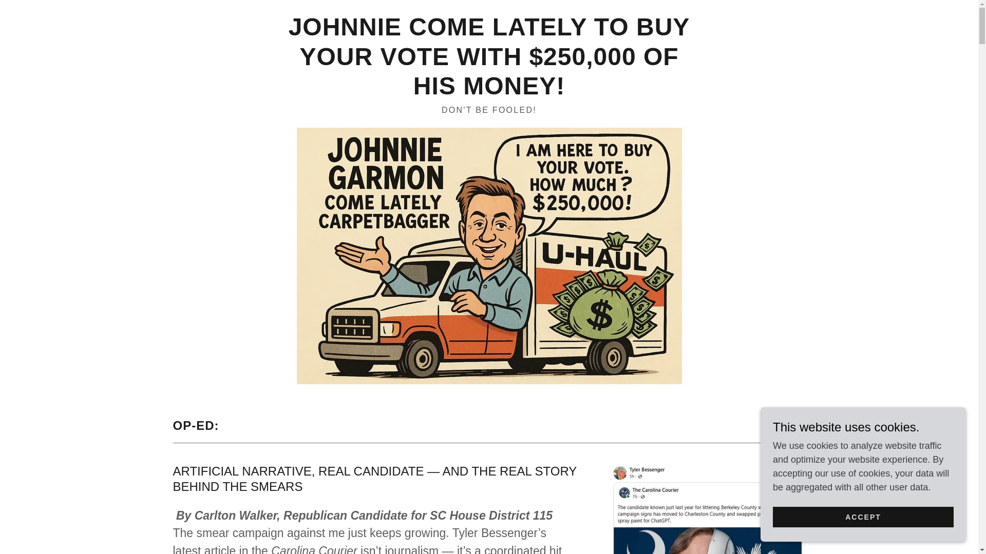 website screenshot of https://johnniegarmoncomelately.com/