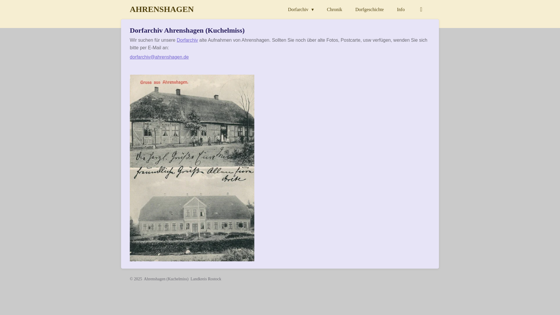 website screenshot of https://dorfarchiv-ahrenshagen.de/