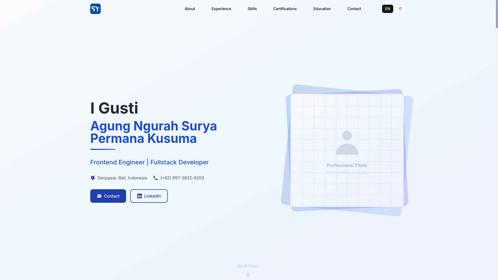 website screenshot of https://sy-permana.com/