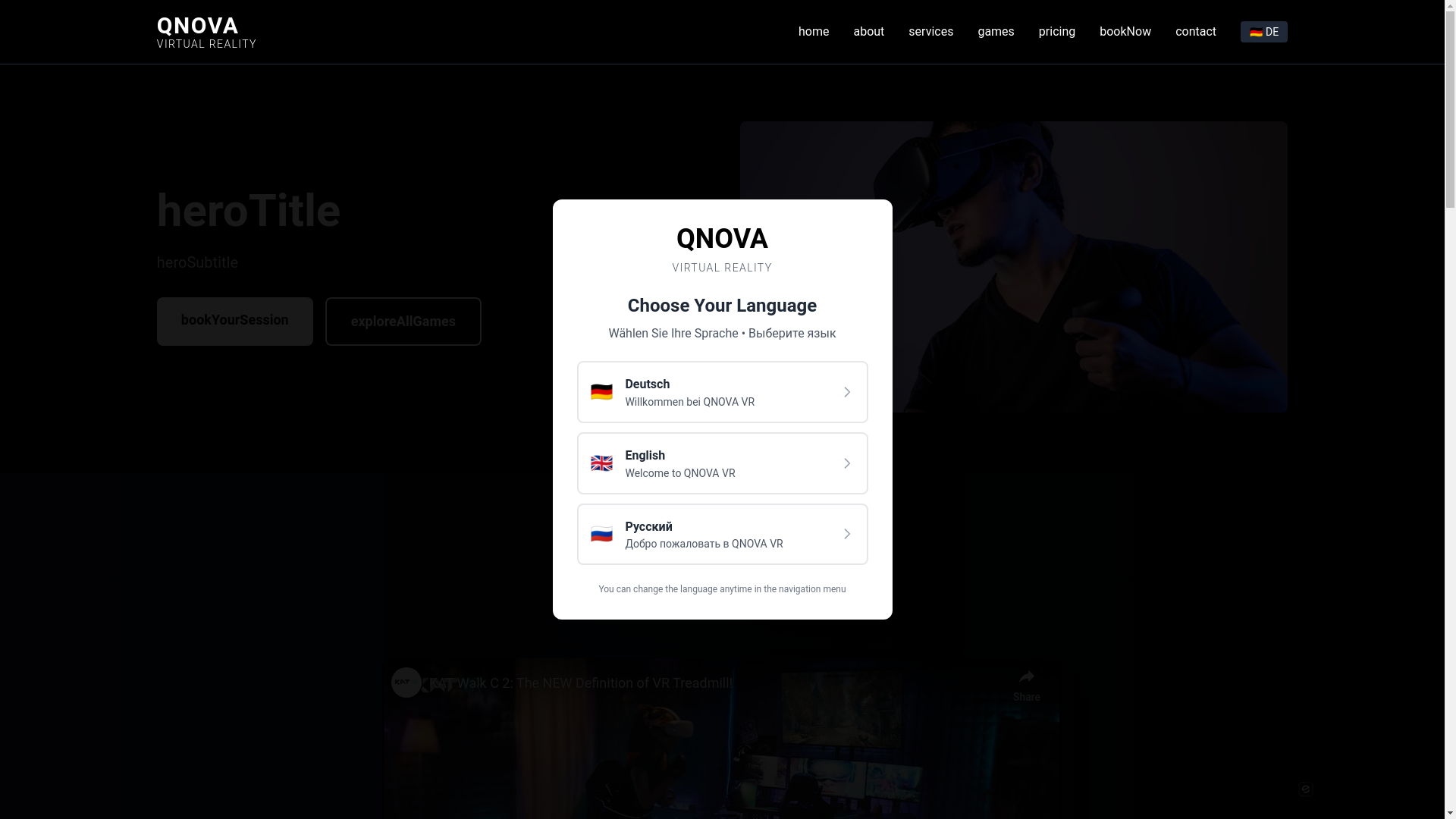 website screenshot of https://qnova-vr.de/