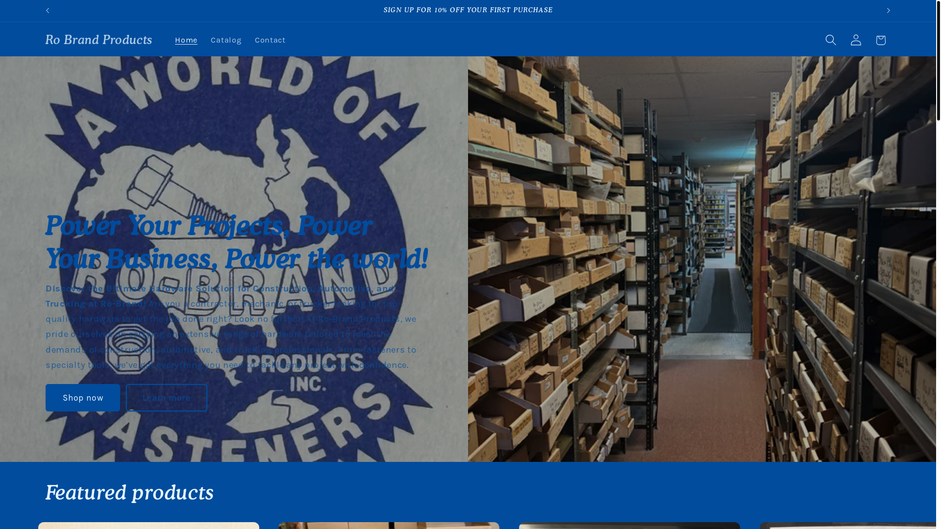 website screenshot of https://robrandproducts.shop/