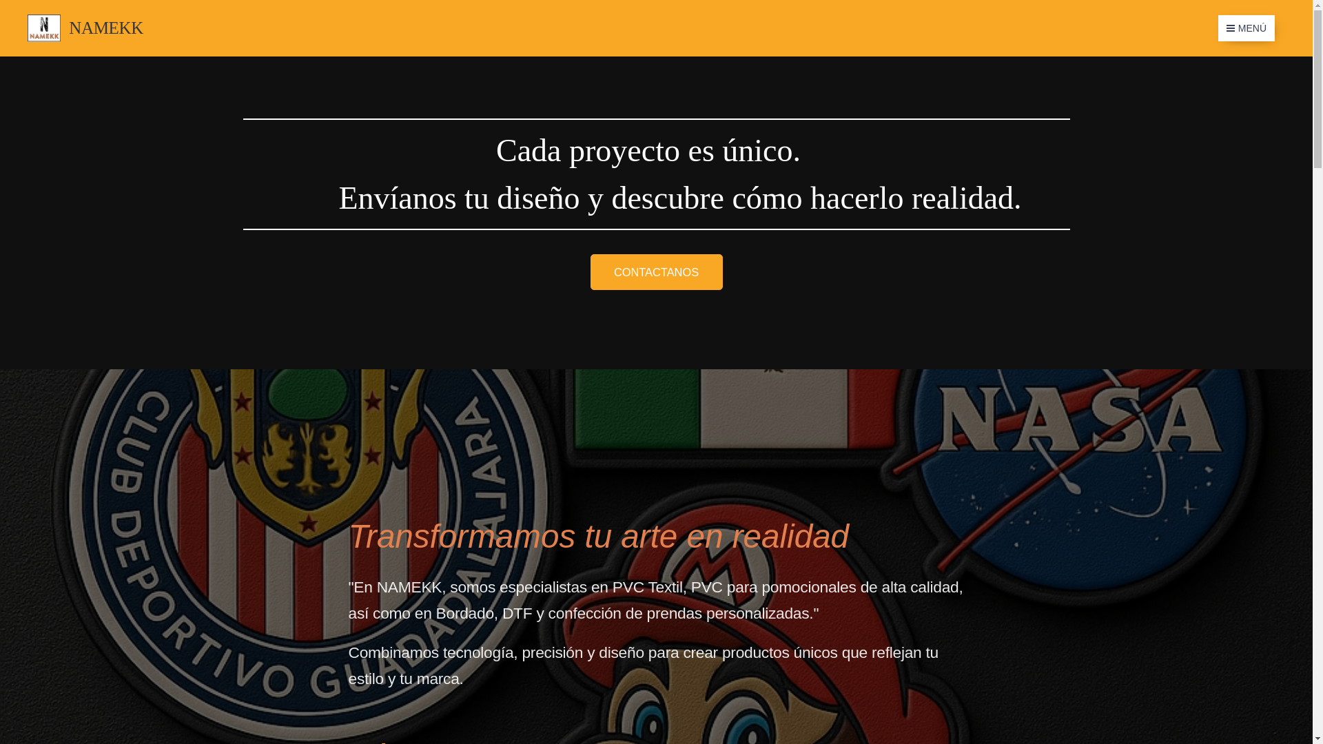 website screenshot of https://namekk.mx/