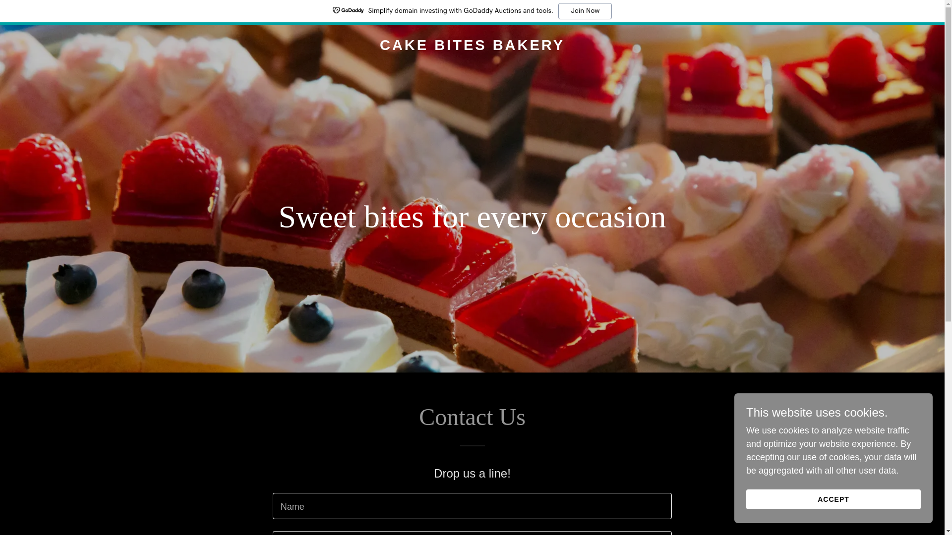 website screenshot of https://cakebitesbakery.com/