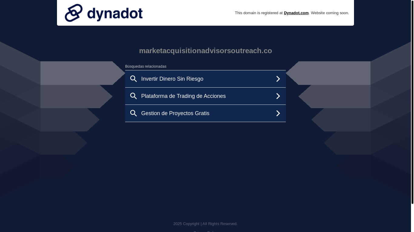 website screenshot of https://marketacquisitionadvisorsoutreach.co/