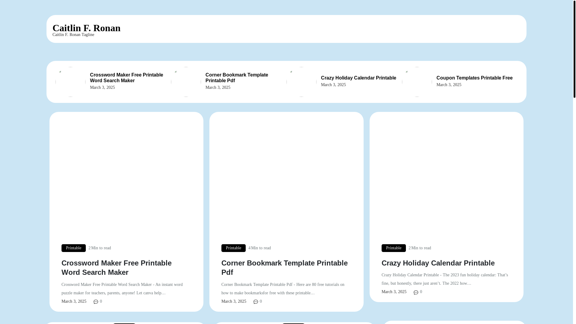 website screenshot of https://caitlinfronan.pages.dev/