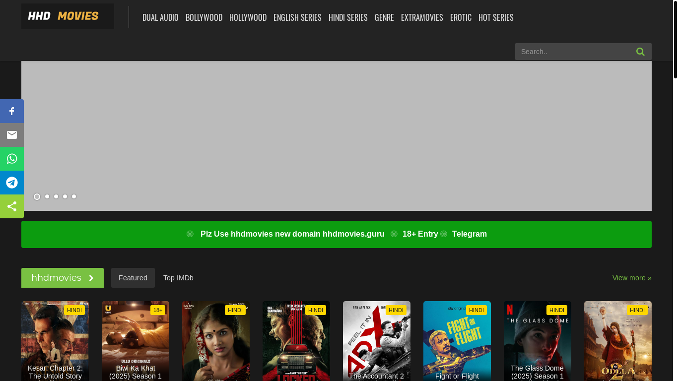 website screenshot of https://hhdmovies.guru/