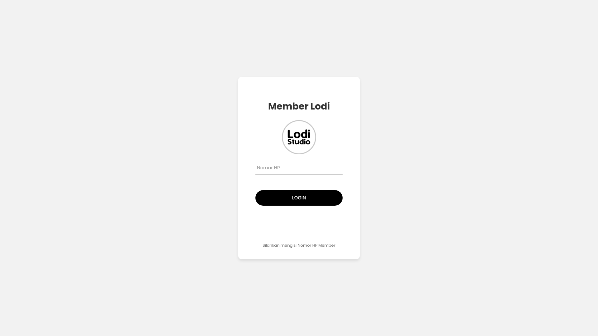 website screenshot of https://www.member.lodistudio.com/login.php
