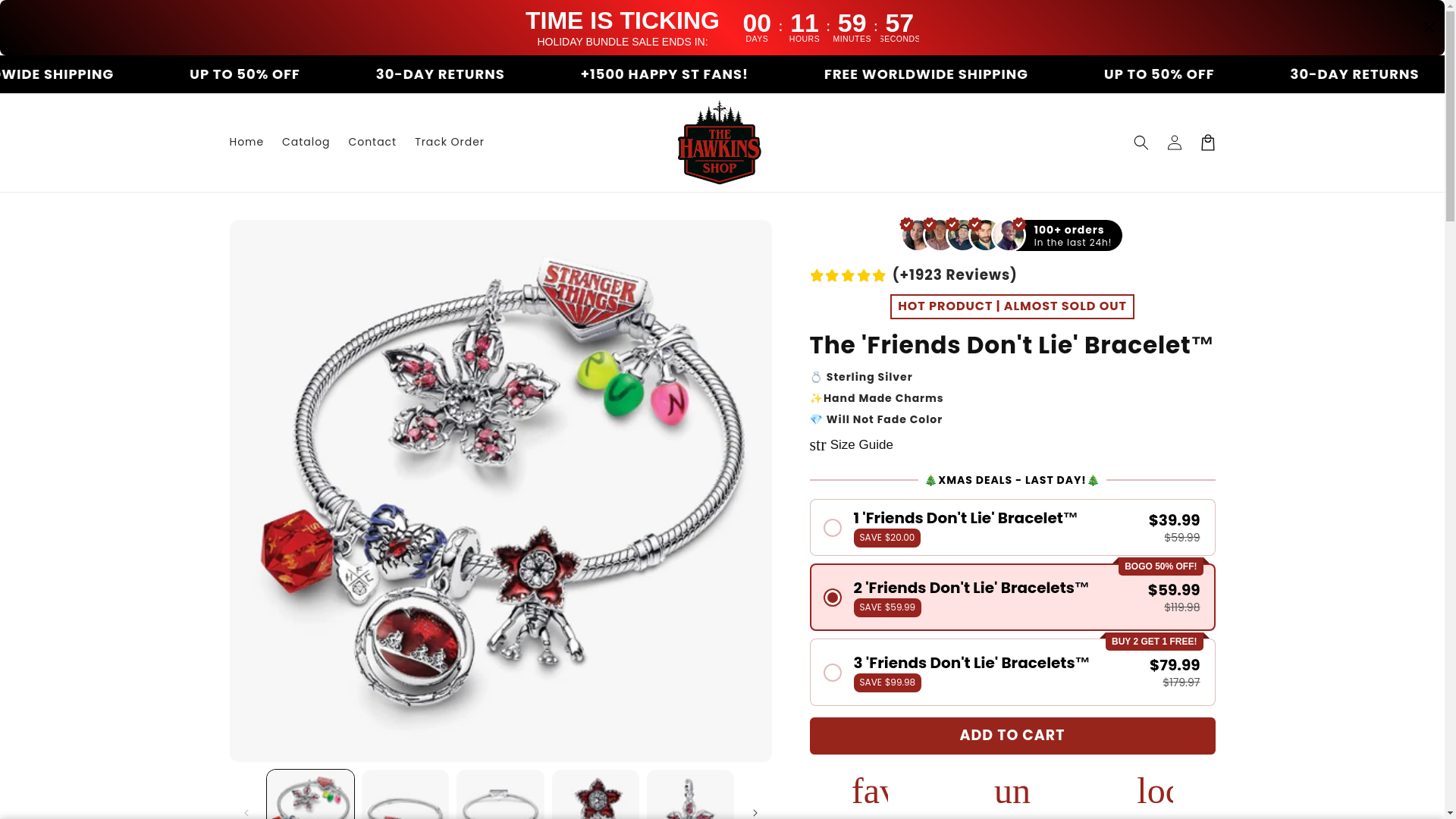 website screenshot of https://thehawkinsshop.com/