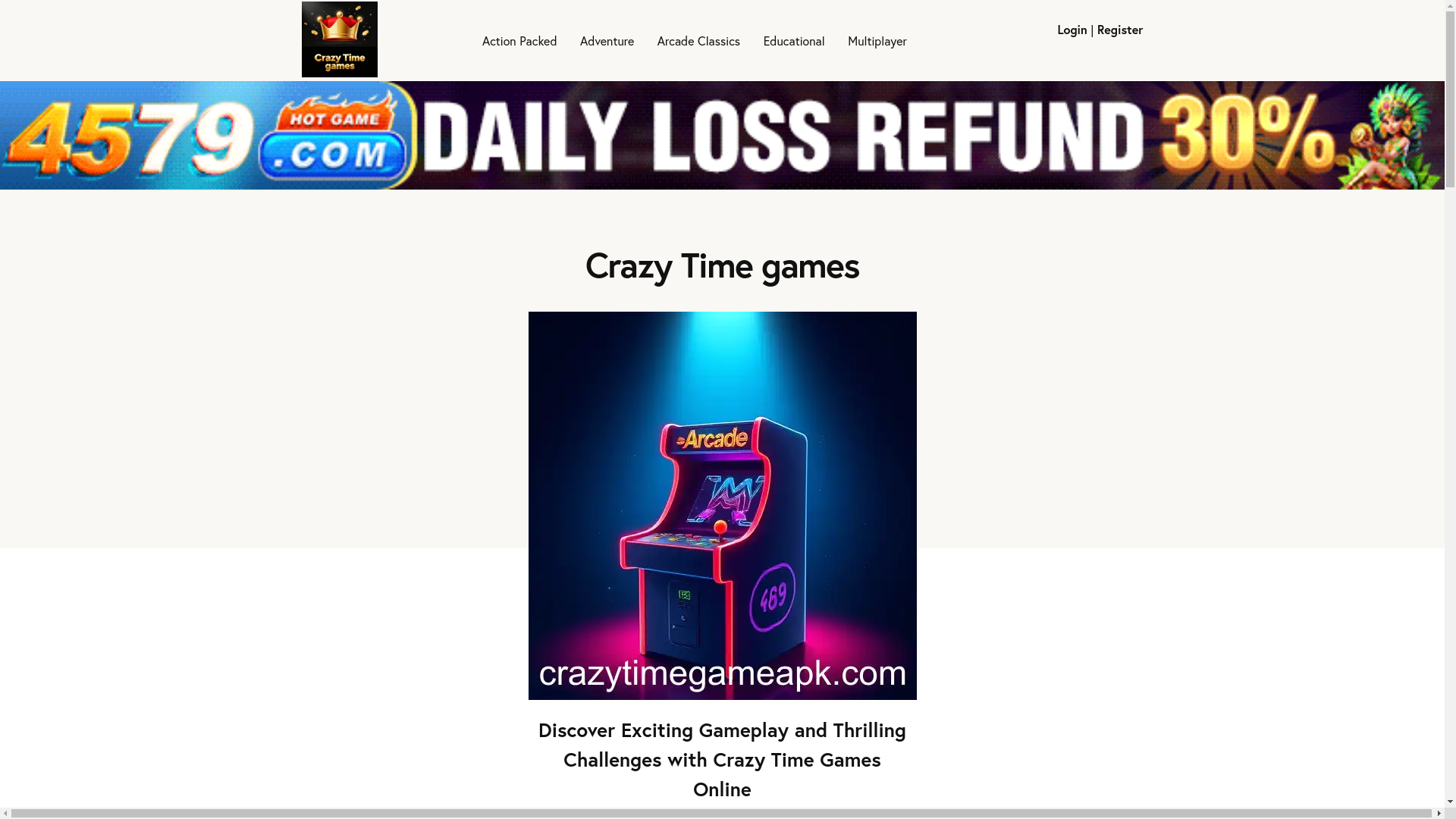 website screenshot of https://crazytimegameapk.com/