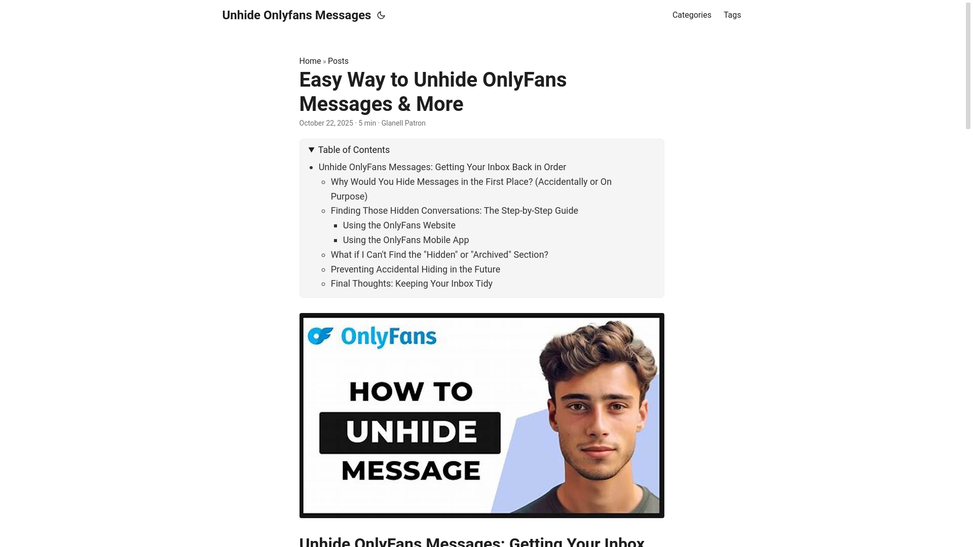 website screenshot of https://unhide-onlyfans-messages.pages.dev/