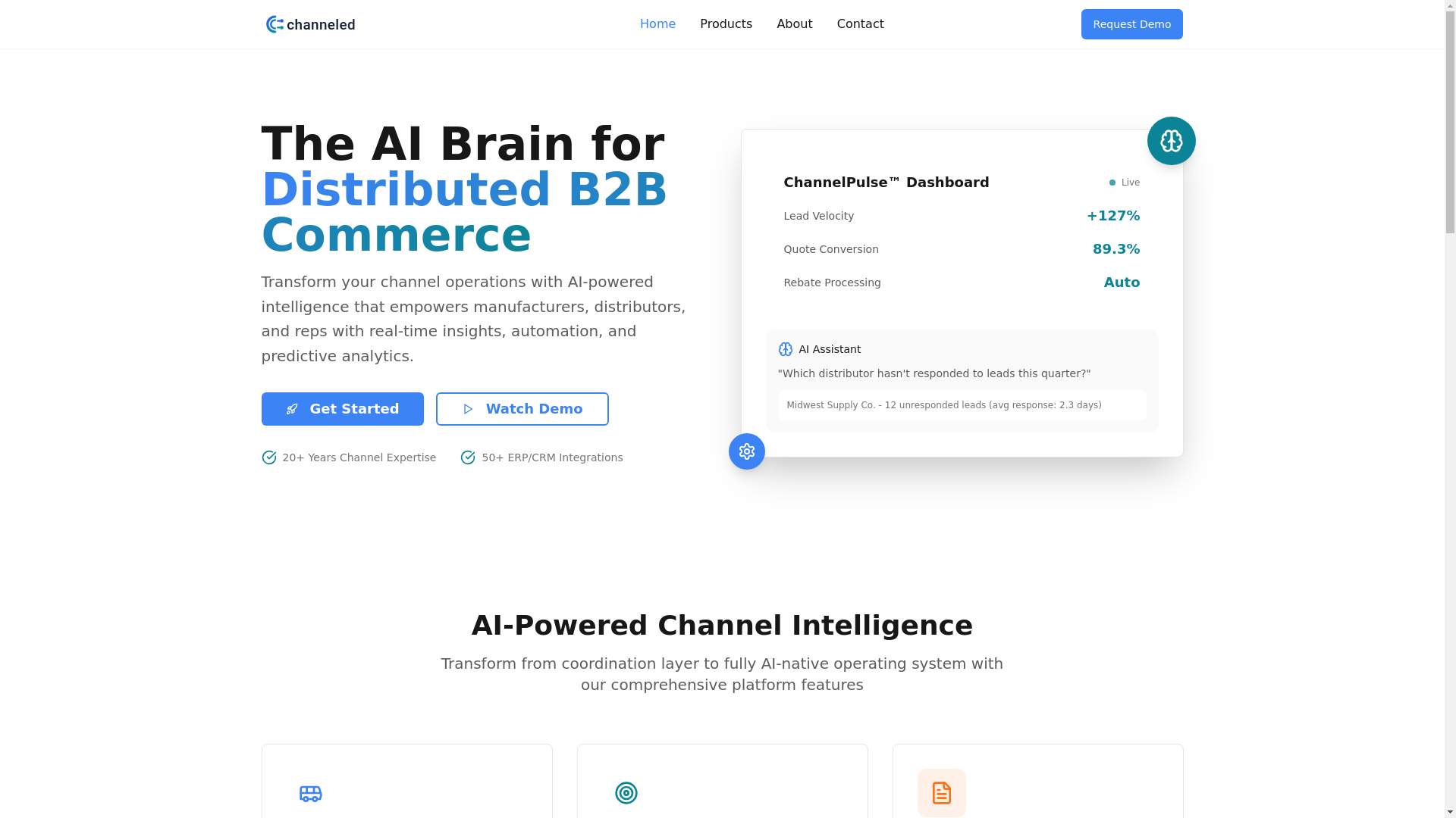 website screenshot of https://channeled.ai/
