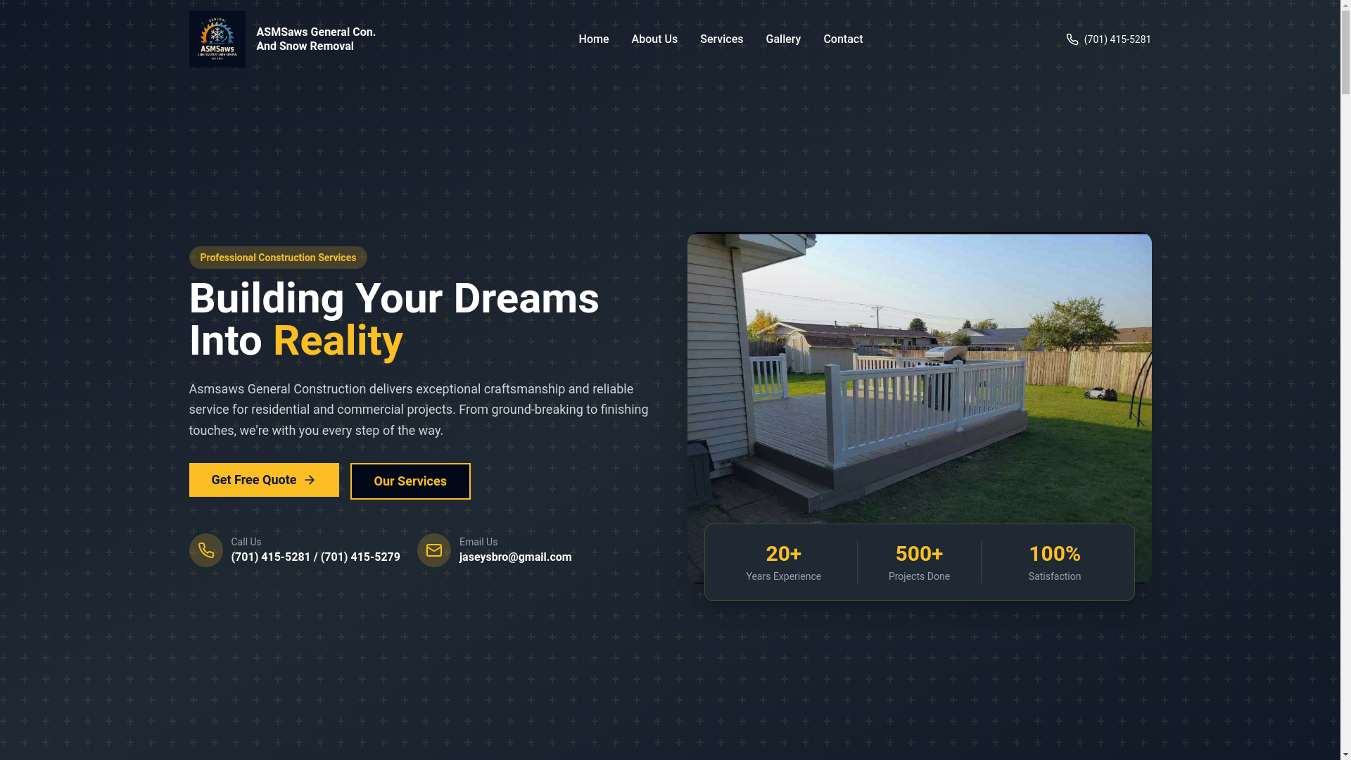 website screenshot of https://asmsaws.com/