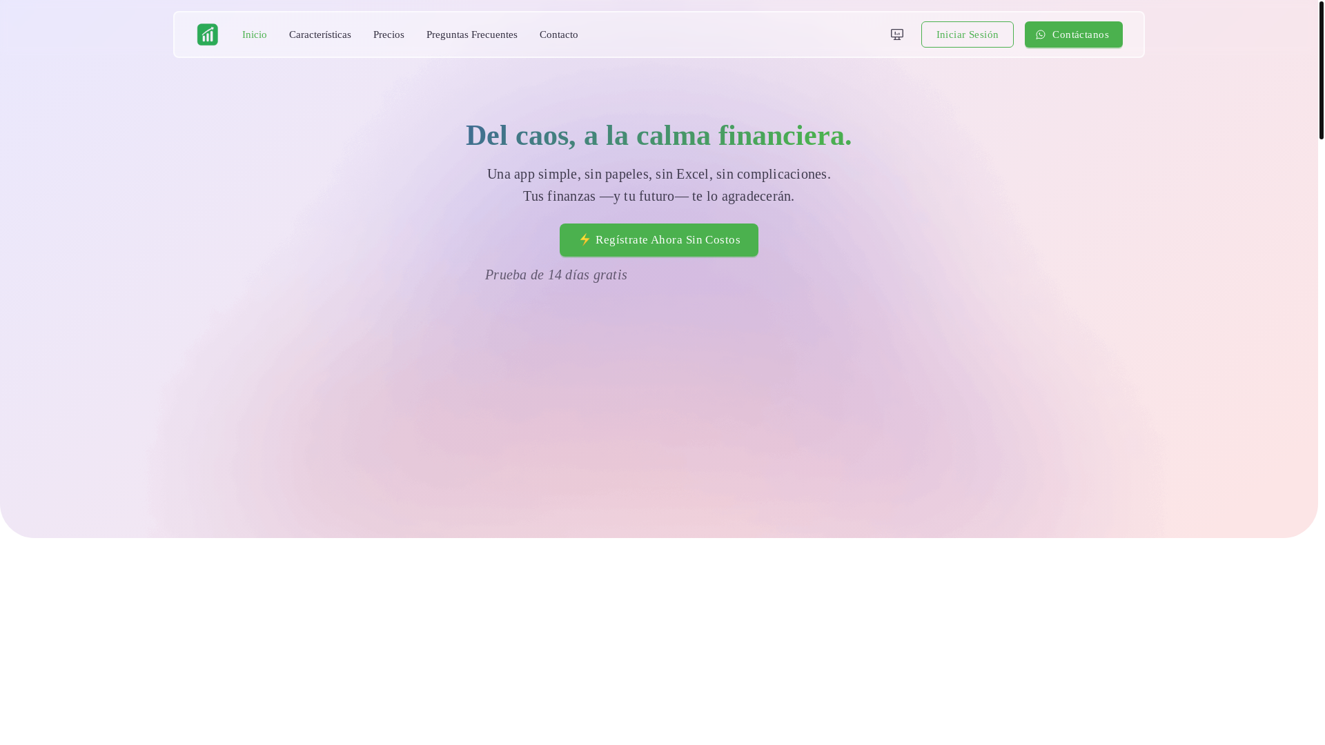 website screenshot of https://finanzasapp.cl/